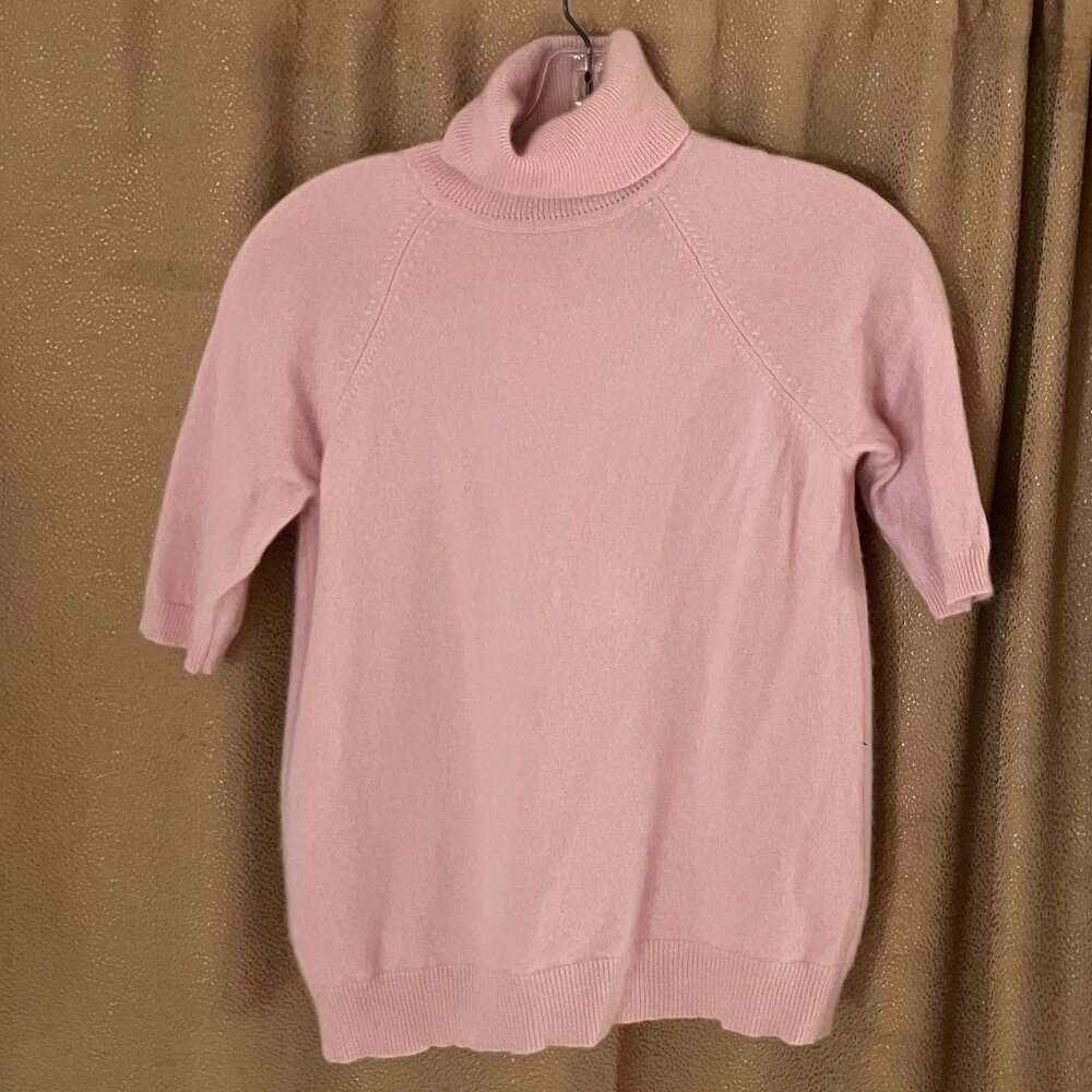 Lord and Taylor 100% Cashmere Short Sleeve Turtule neck